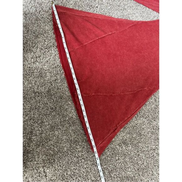 able Shoulder Cutout Raw Hem Thermal Dress Red Bohemian S Distressed Flowy - Picture 10 of 10